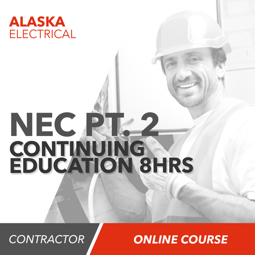 Upstryve's Alaska Electrical 2017 NEC Continuing Education Part 2 (8 Hours) product image provided by UpStryve Book Store. Upstryve provides access to online contractor course content, exam prep, books, and practice test questions to students and professionals preparing for their state contracting exams.