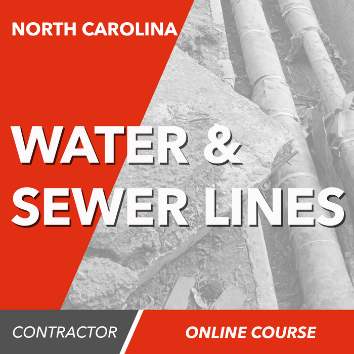 North Carolina Water and Sewer Lines Contractor - Online Exam Prep Course