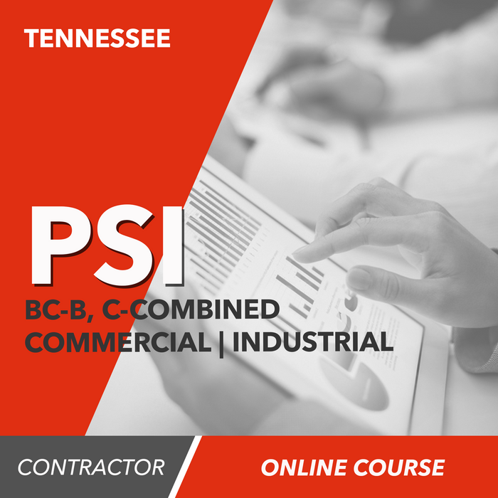 PSI Tennessee BC-B, C-Combined-Commercial/Industrial Contractor - Online Exam Prep Course