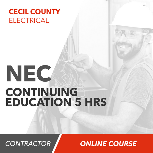 Upstryve's Cecil County Electrical Continuing Education 2014 NEC (5 Hours) product image provided by UpStryve Book Store. Upstryve provides access to online contractor course content, exam prep, books, and practice test questions to students and professionals preparing for their state contracting exams.