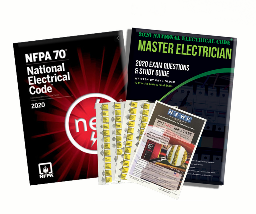 Upstryve's 2020 Master Electrician Study Guide & National Electrical Code Combo with Tabs product image provided by UpStryve Book Store. Upstryve provides access to online contractor course content, exam prep, books, and practice test questions to students and professionals preparing for their state contracting exams.