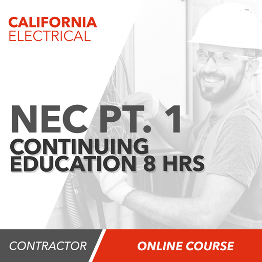 Upstryve's California Electrical Continuing Education 2017 NEC Part 1 (8 Hours) product image provided by UpStryve Book Store. Upstryve provides access to online contractor course content, exam prep, books, and practice test questions to students and professionals preparing for their state contracting exams.