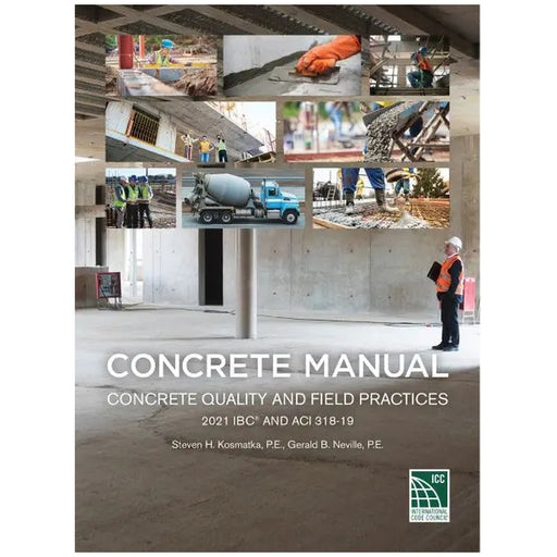 Upstryve's 2021 ICC Concrete Manual product image provided by ICC. Upstryve provides access to online contractor course content, exam prep, books, and practice test questions to students and professionals preparing for their state contracting exams.