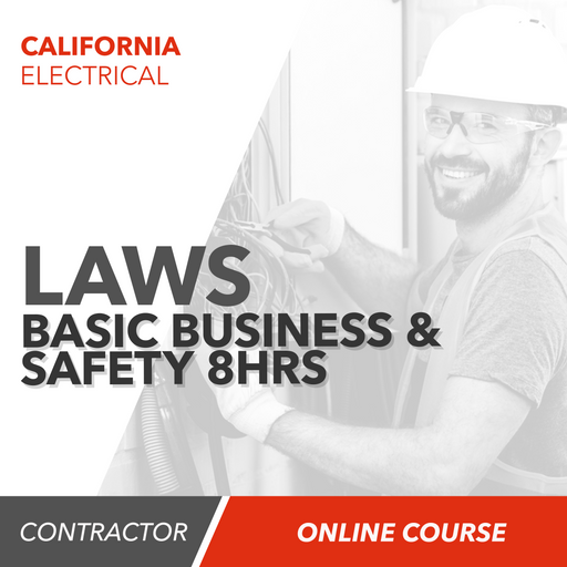 Upstryve's California Electrical Laws, Basic Business and Safety Continuing Education (8 Hours) product image provided by UpStryve Book Store. Upstryve provides access to online contractor course content, exam prep, books, and practice test questions to students and professionals preparing for their state contracting exams.