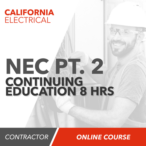 Upstryve's California Electrical Continuing Education 2017 NEC Part 2 (8 Hours) product image provided by UpStryve Book Store. Upstryve provides access to online contractor course content, exam prep, books, and practice test questions to students and professionals preparing for their state contracting exams.