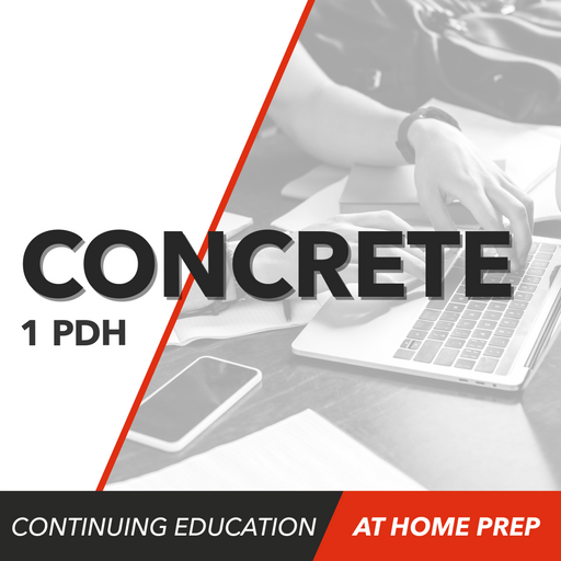 Upstryve's Concrete (1 PDH) product image provided by UpStryve Book Store. Upstryve provides access to online contractor course content, exam prep, books, and practice test questions to students and professionals preparing for their state contracting exams.
