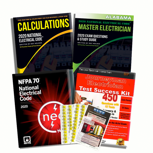 Upstryve's Alabama 2020 Complete Master Electrician Book Package product image provided by BTP. Upstryve provides access to online contractor course content, exam prep, books, and practice test questions to students and professionals preparing for their state contracting exams.