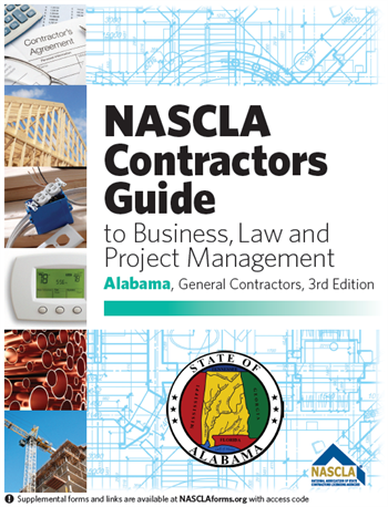 Upstryve's Alabama NASCLA Business, and Project Management for Contractors, General Contractors, 3rd Edition product image provided by NASCLA. Upstryve provides access to online contractor course content, exam prep, books, and practice test questions to students and professionals preparing for their state contracting exams.