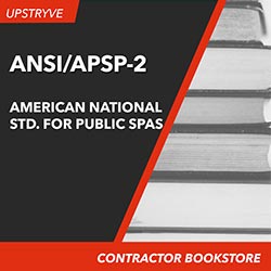 Upstryve's ANSI/APSP-2 American National Std. for Public Spas, 1999 product image provided by ANSI. Upstryve provides access to online contractor course content, exam prep, books, and practice test questions to students and professionals preparing for their state contracting exams.