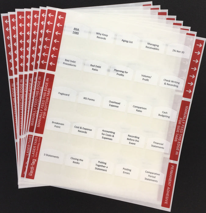 Pre-printed Tabs for Florida State Business & Finance Book Package; Tabs Only