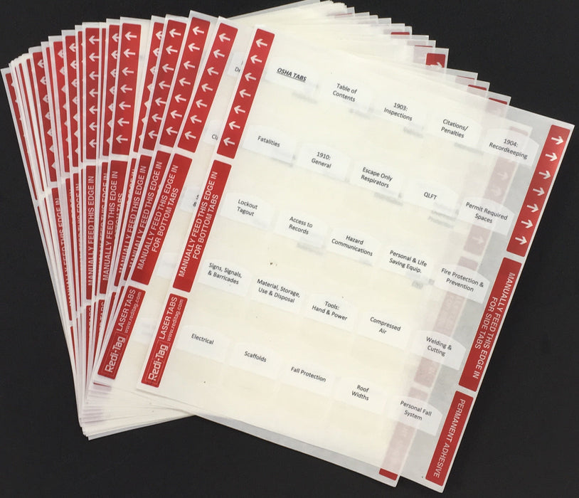 Pre-printed Tabs for Florida State Building Contractor Book Package - Tabs Only