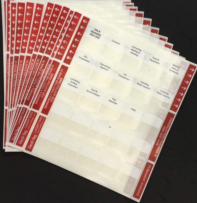 Pre-Printed Tabs for Florida State Underground Utility Book Package; Tabs Only