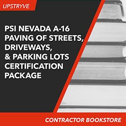 PSI Nevada A-16 Paving of Streets, Driveways, and Parking Lots Certification Package
