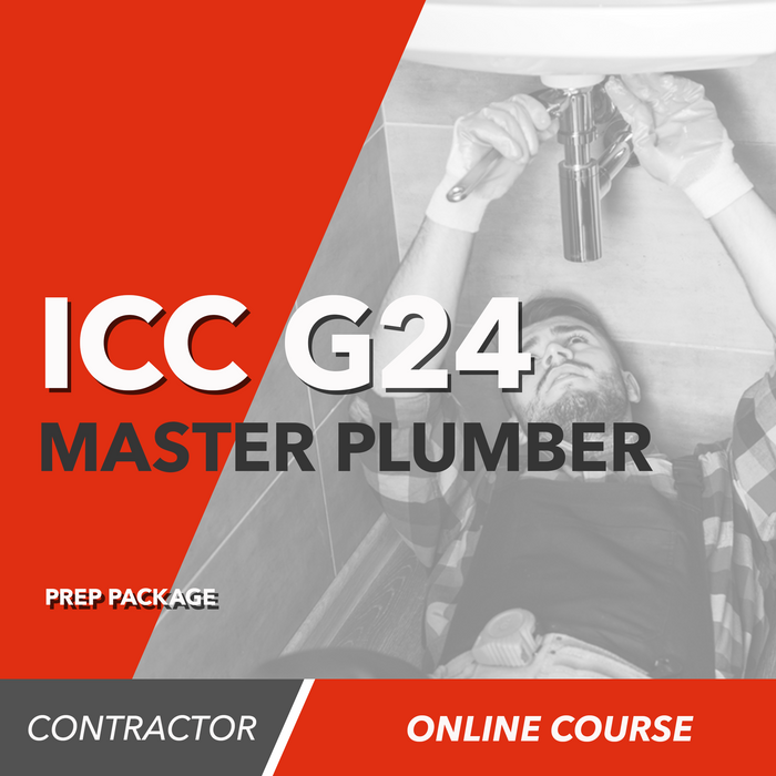 ICC G24 National Standard Master Plumber Exam Prep Package