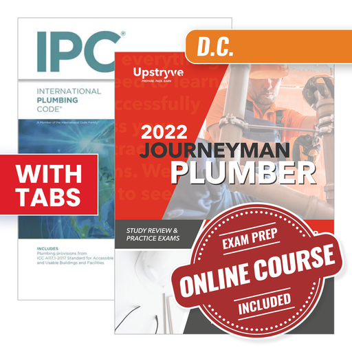 Washington DC Journeyman Plumber Study Guide with 2021 International Plumbing Code and Tabs