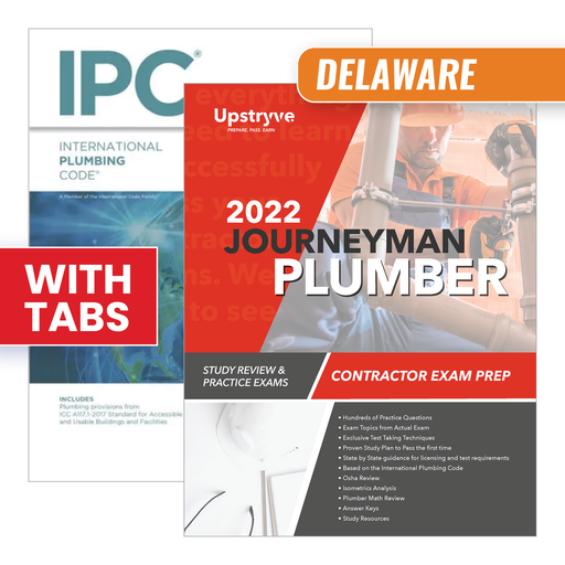 Delaware Journeyman Plumber Study Guide with 2021 International Plumbing Code and Tabs