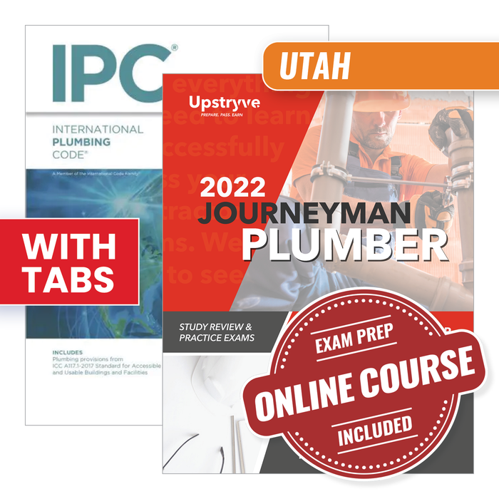 Utah Journeyman Plumber Study Guide with 2021 International Plumbing Code and Tabs