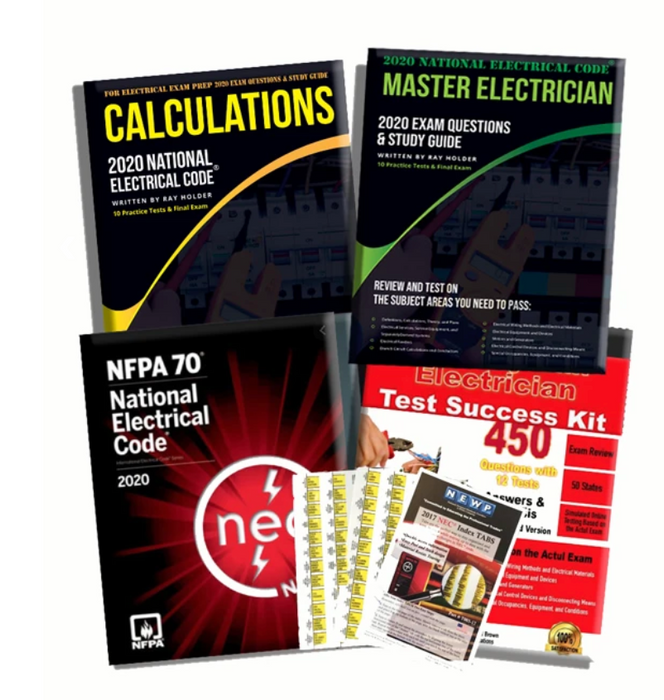 Upstryve's 2020 Complete Master Electrician Book Package product image provided by UpStryve Book Store. Upstryve provides access to online contractor course content, exam prep, books, and practice test questions to students and professionals preparing for their state contracting exams.