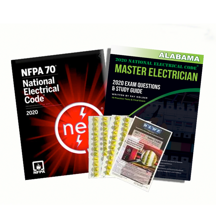 Upstryve's Alabama 2020 Master Electrician Study Guide & National Electrical Code Combo with Tabs product image provided by BTP. Upstryve provides access to online contractor course content, exam prep, books, and practice test questions to students and professionals preparing for their state contracting exams.
