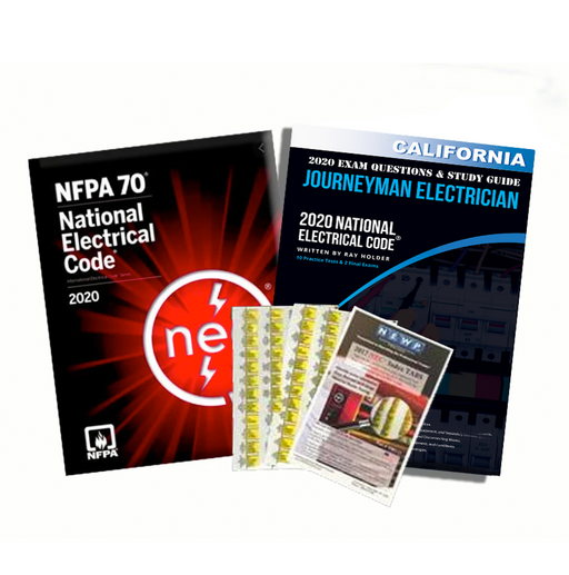 Upstryve's California 2020 Journeyman Electrician Exam Prep Package product image provided by BTP. Upstryve provides access to online contractor course content, exam prep, books, and practice test questions to students and professionals preparing for their state contracting exams.