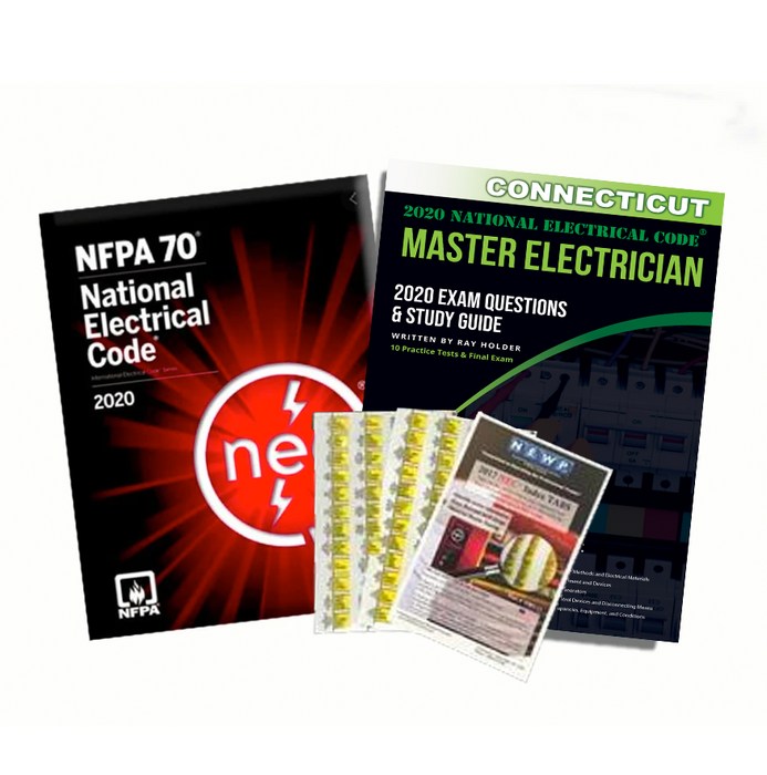 Upstryve's Connecticut 2020 Master Electrician Study Guide & National Electrical Code Combo with Tabs product image provided by BTP. Upstryve provides access to online contractor course content, exam prep, books, and practice test questions to students and professionals preparing for their state contracting exams.