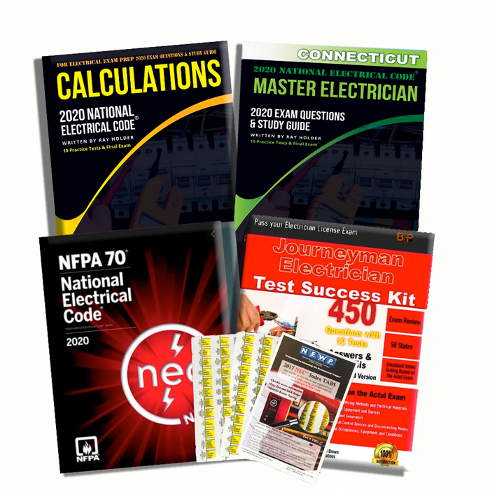 Upstryve's Connecticut 2020 Complete Master Electrician Book Package product image provided by BTP. Upstryve provides access to online contractor course content, exam prep, books, and practice test questions to students and professionals preparing for their state contracting exams.