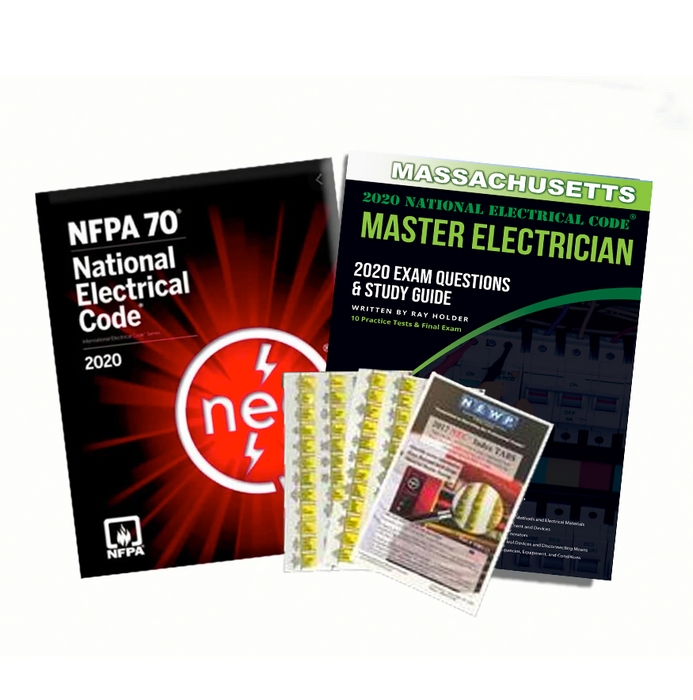 Massachusetts 2020 Master Electrician Study Guide & National Electrical Code Combo with Tabs