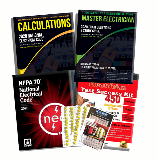 Upstryve's 2020 Master Electrician Jump Start Package product image provided by UpStryve Book Store. Upstryve provides access to online contractor course content, exam prep, books, and practice test questions to students and professionals preparing for their state contracting exams.