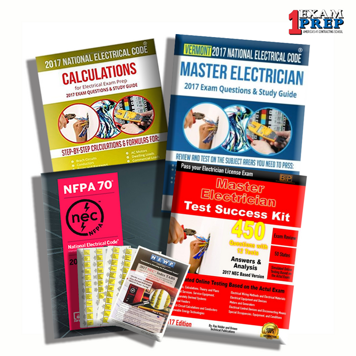 Vermont 2017 Master Electrician Exam Prep Package